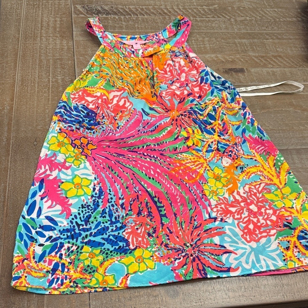 Lilly Pulitzer Sz XS Rogan Top Fishing For Compliments Halter Top
Silk